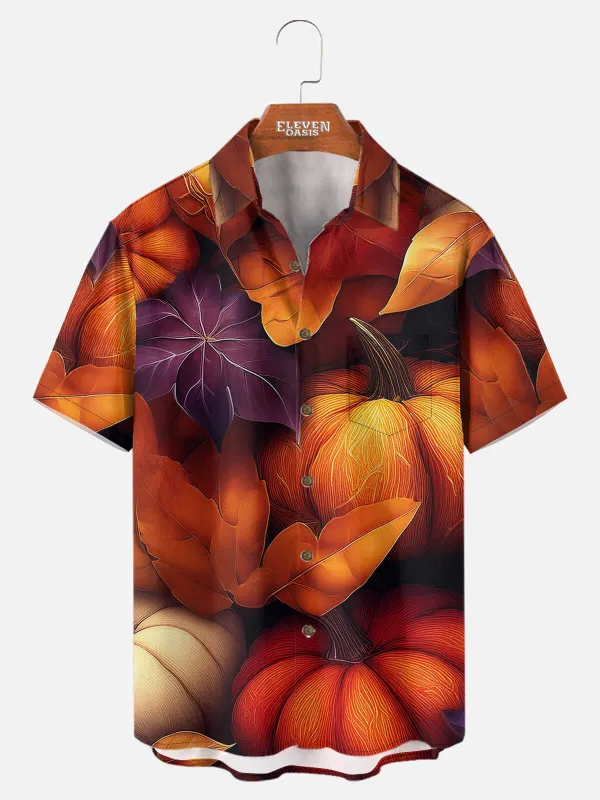 Men's Fall Harvest Pumpkins Short Sleeve Shirt sold by Eleven Oasis