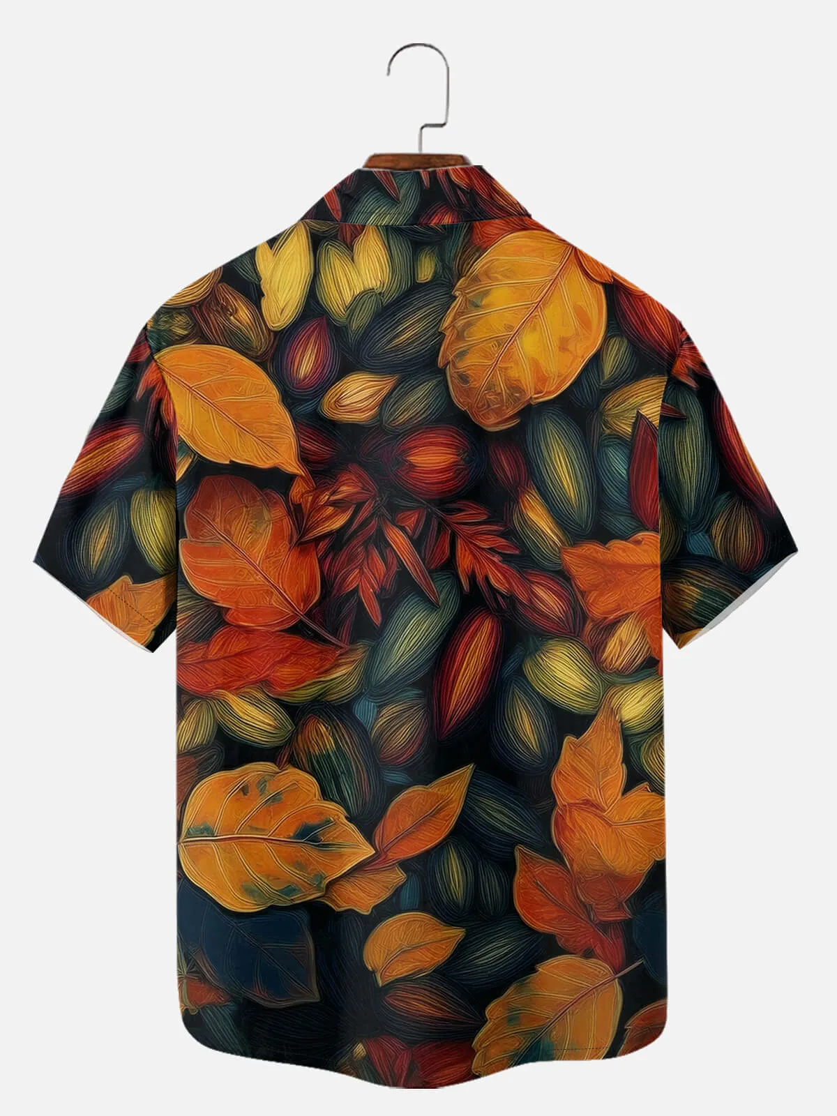 Tall Men's Fall Leaves Short Sleeve Shirt sold by Eleven Oasis product image thumbnail 3