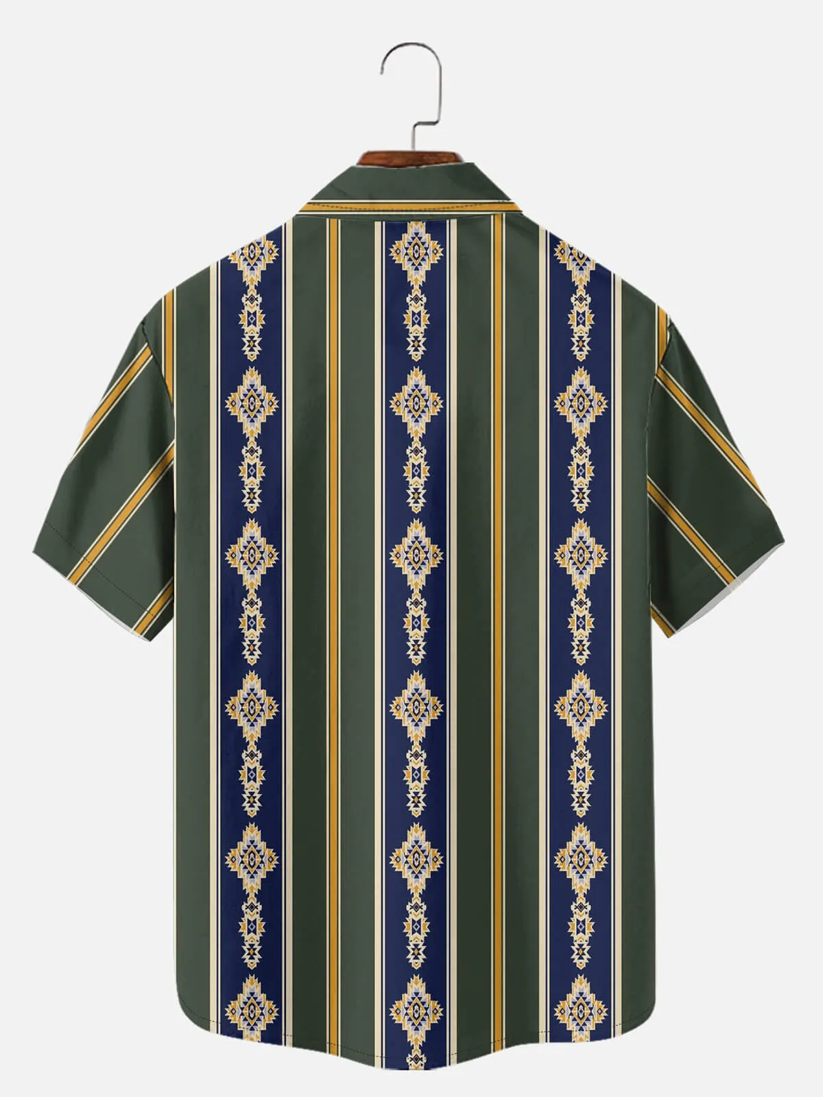 Men's Vintage Patterned Stripe Short Sleeve Shirt sold by Eleven Oasis product image thumbnail 3