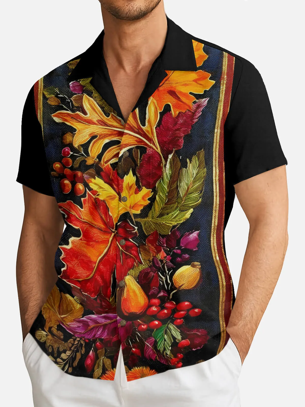 Tall Men's Fall Harvest Still Life Short Sleeve Shirt sold by Eleven Oasis product image thumbnail 2