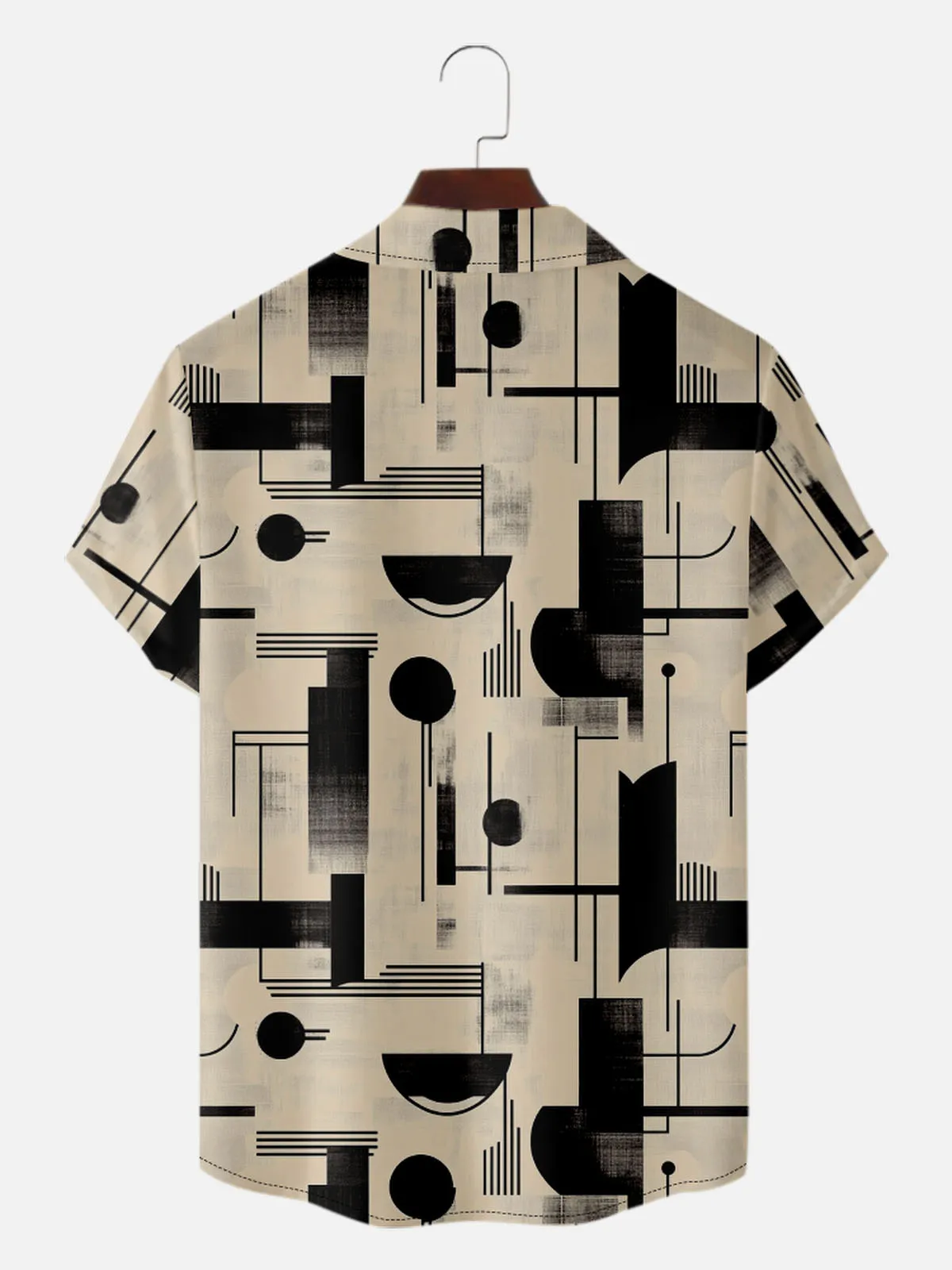 Tall Men's Bauhaus Geometric Pattern Short Sleeve Shirt sold by Eleven Oasis product image thumbnail 2