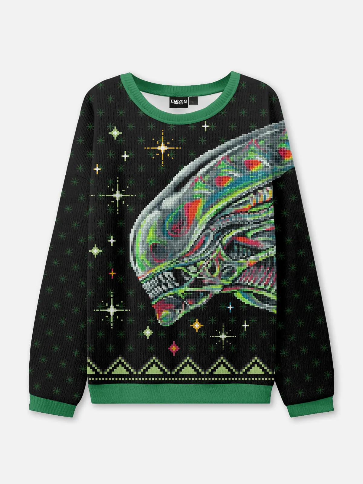 Ugly Christmas Sweater Alien Xenomorph Sweatshirt sold by Eleven Oasis
