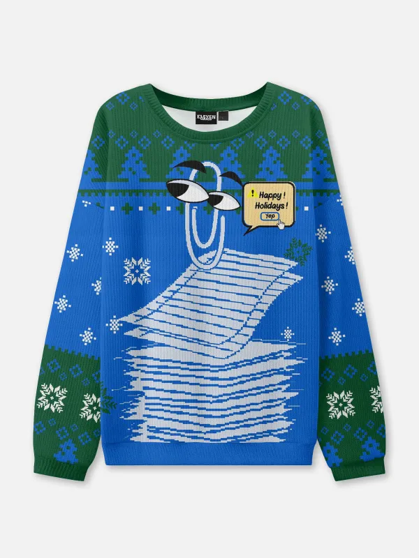 Clippy Holiday Helper Sweatshirt sold by Eleven Oasis