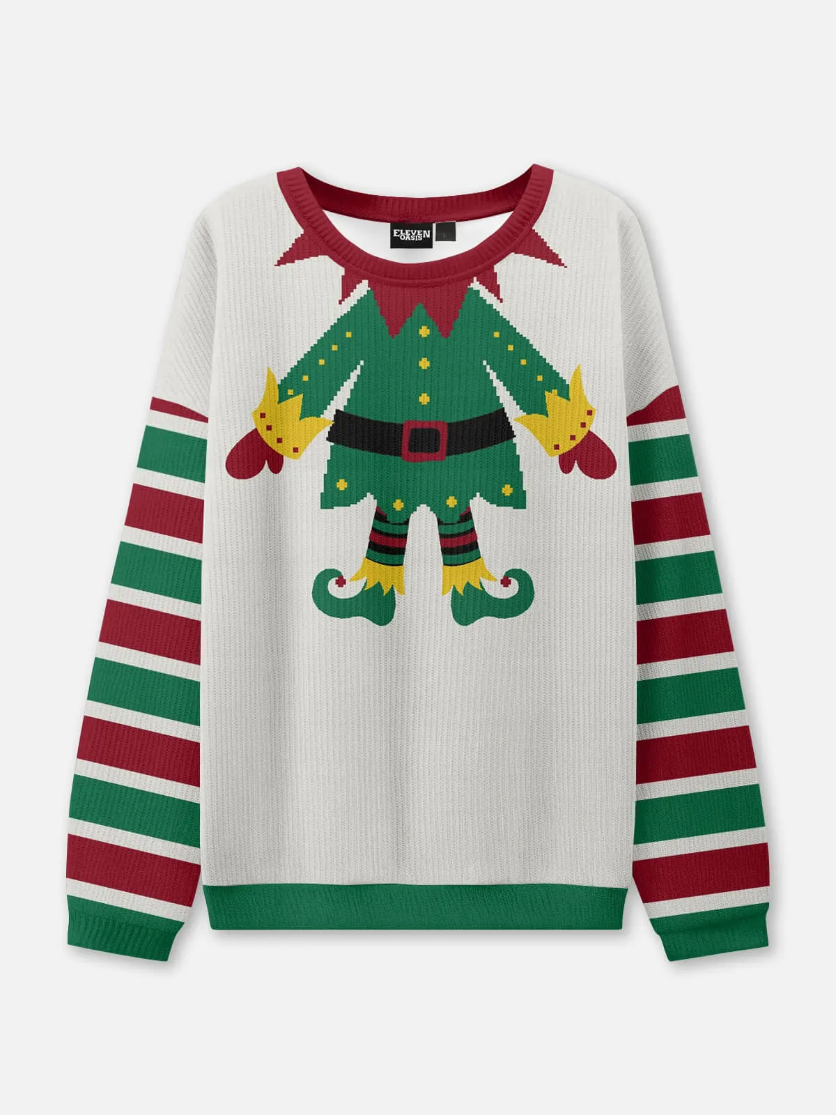 Ugly Christmas Sweater Elf Costume Sweatshirt sold by Eleven Oasis