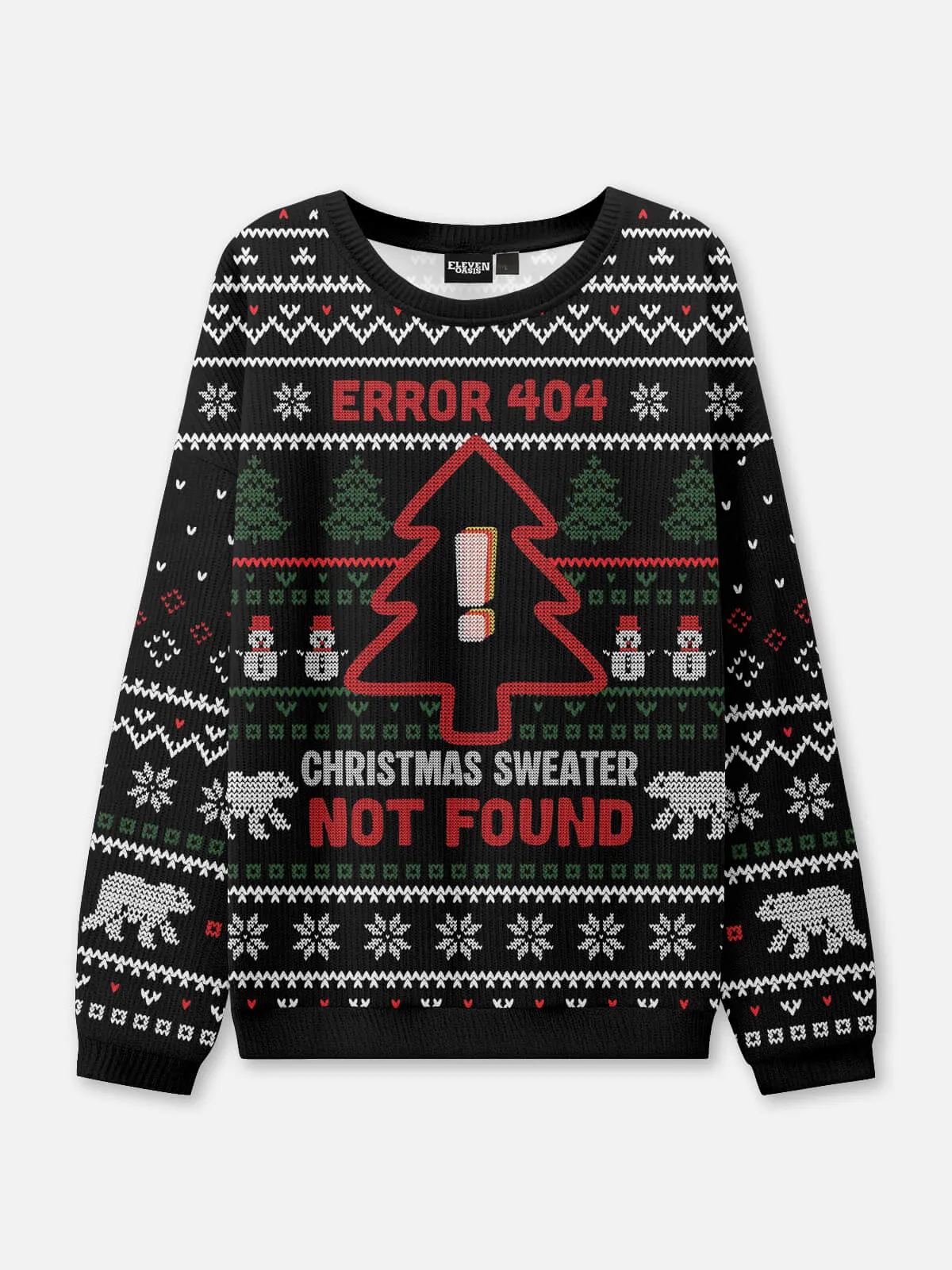 Ugly Christmas Sweater Error 404 Not Found Sweatshirt sold by Eleven Oasis