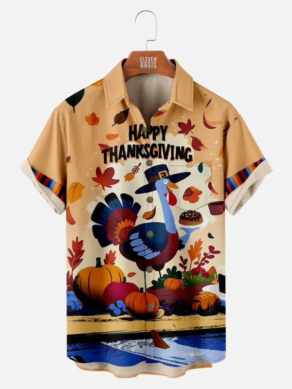 Men's Thanksgiving Feast Short Sleeve Shirt sold by Eleven Oasis