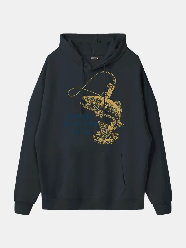 Cowboy Fishing Club Graphic Hoodie sold by Eleven Oasis
