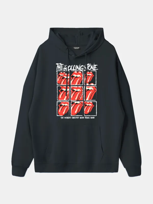 Rolling Stones Tongue Logo Grid Hoodie sold by Eleven Oasis