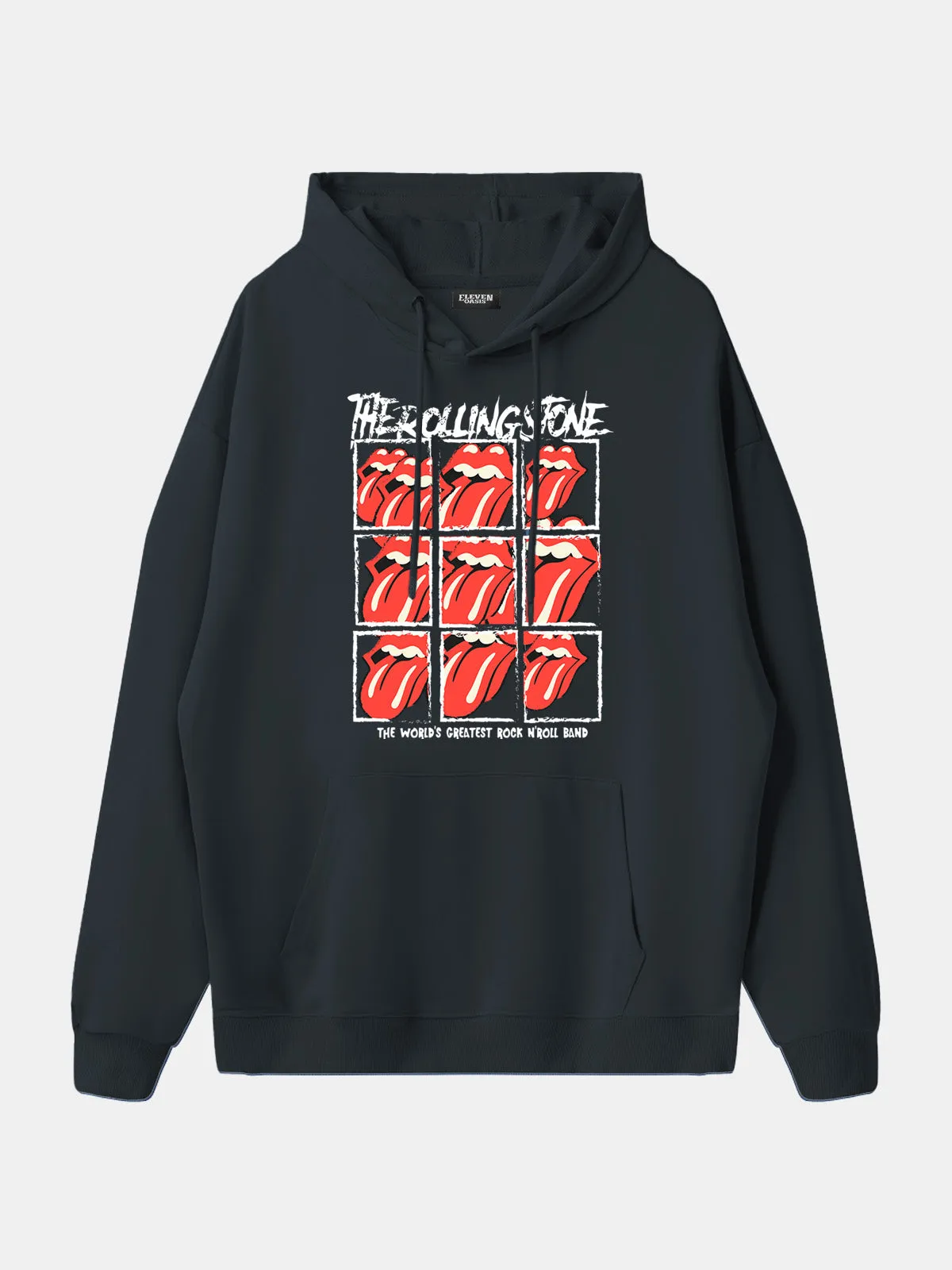 Rolling Stones Tongue Logo Grid Hoodie sold by Eleven Oasis