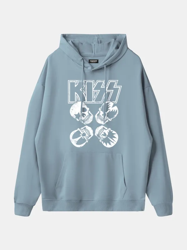 KISS Logo Band Faces Graphic Hoodie sold by Eleven Oasis