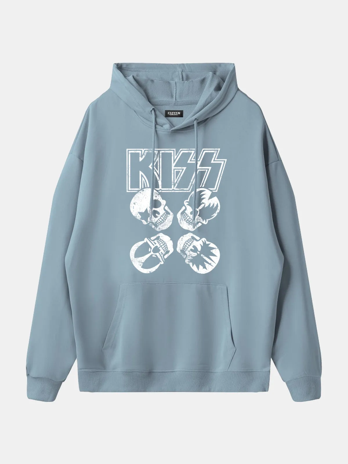 KISS Logo Band Faces Graphic Hoodie sold by Eleven Oasis
