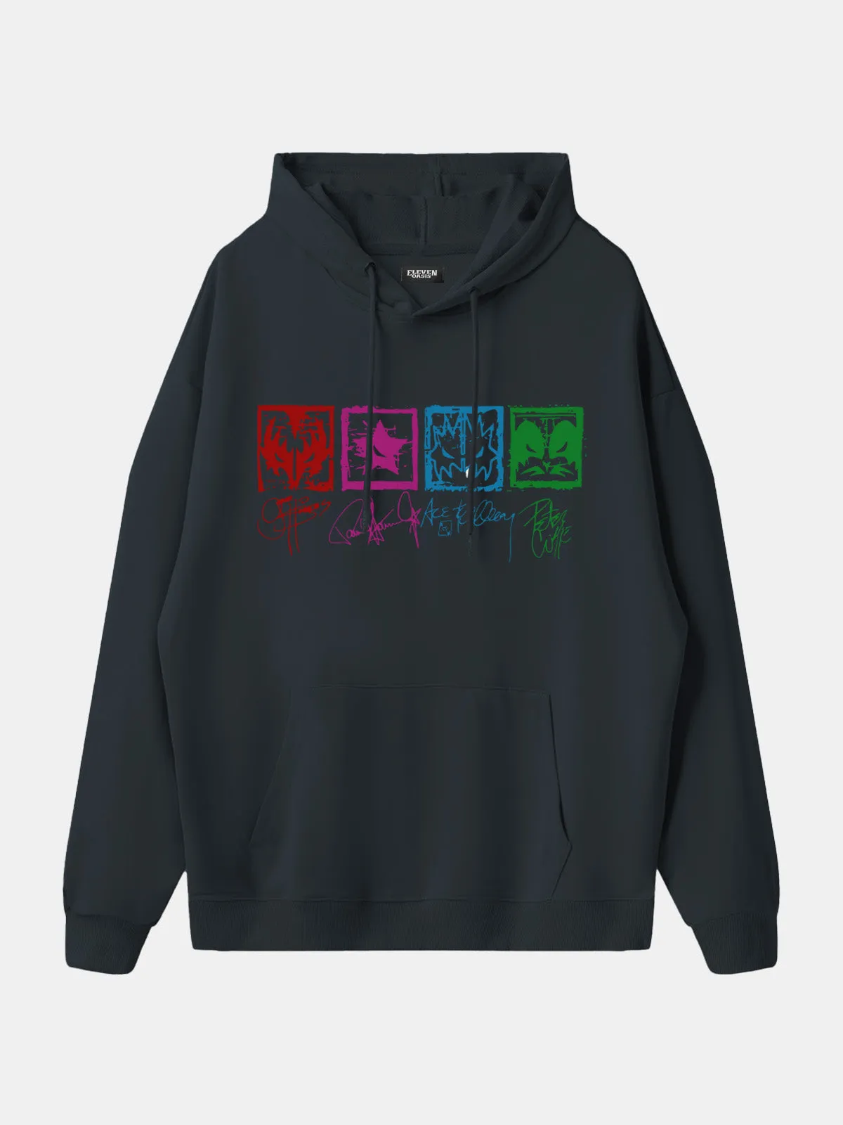 KISS Band Member Faces Vintage Graphic Hoodie sold by Eleven Oasis product image thumbnail 3