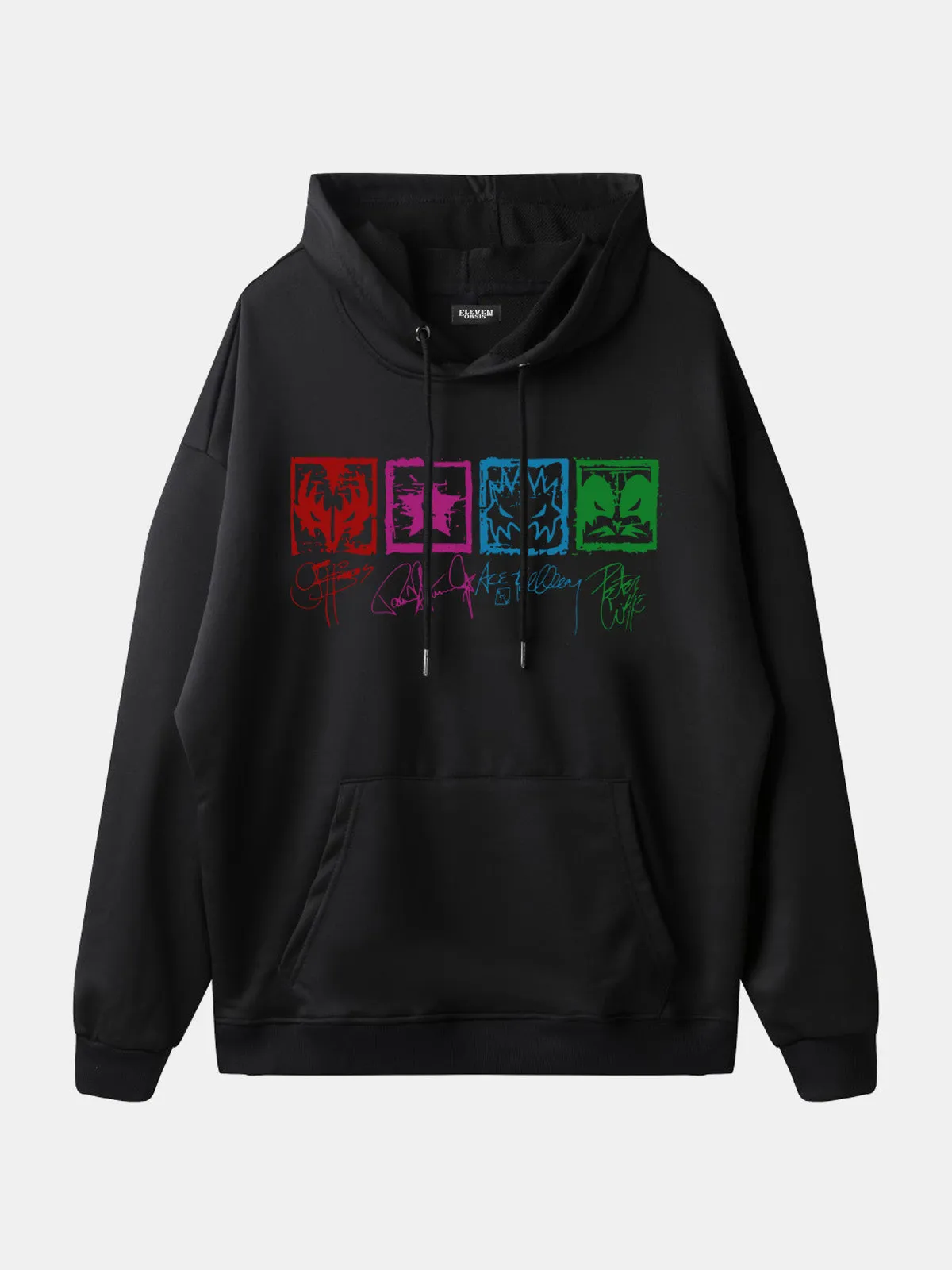 KISS Band Member Faces Vintage Graphic Hoodie sold by Eleven Oasis product image thumbnail 4