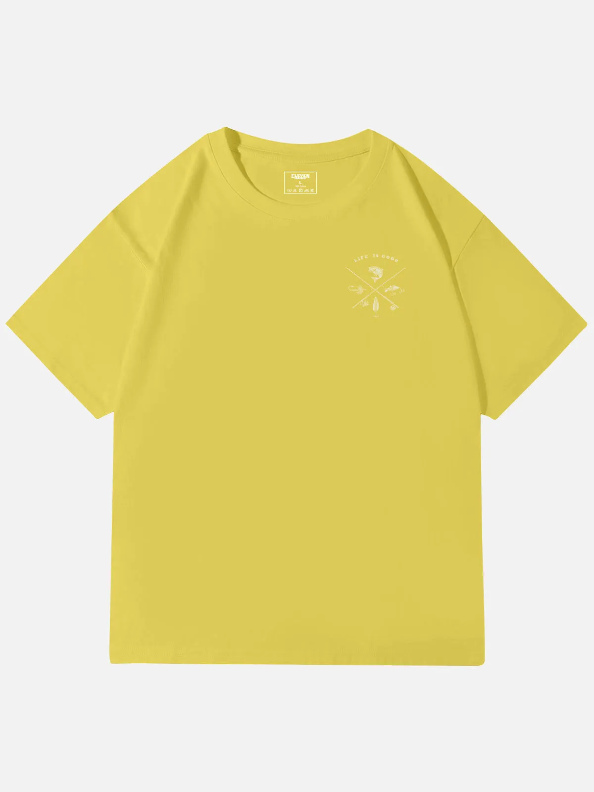 Life Is Good Fishing Crest Cotton T-Shirt sold by Eleven Oasis