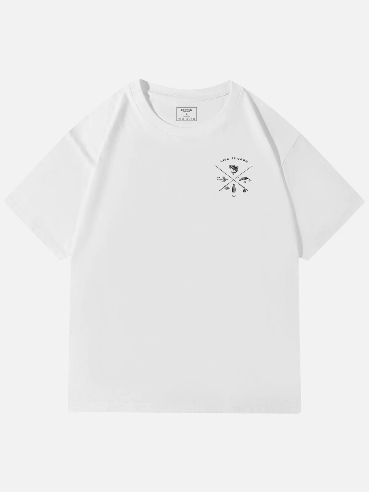Life Is Good Fishing Crest Cotton T-Shirt sold by Eleven Oasis product image thumbnail 4