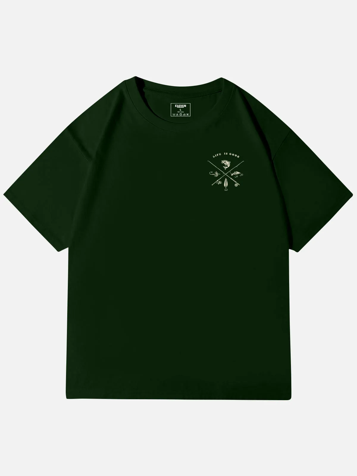 Life Is Good Fishing Crest Cotton T-Shirt sold by Eleven Oasis product image thumbnail 5