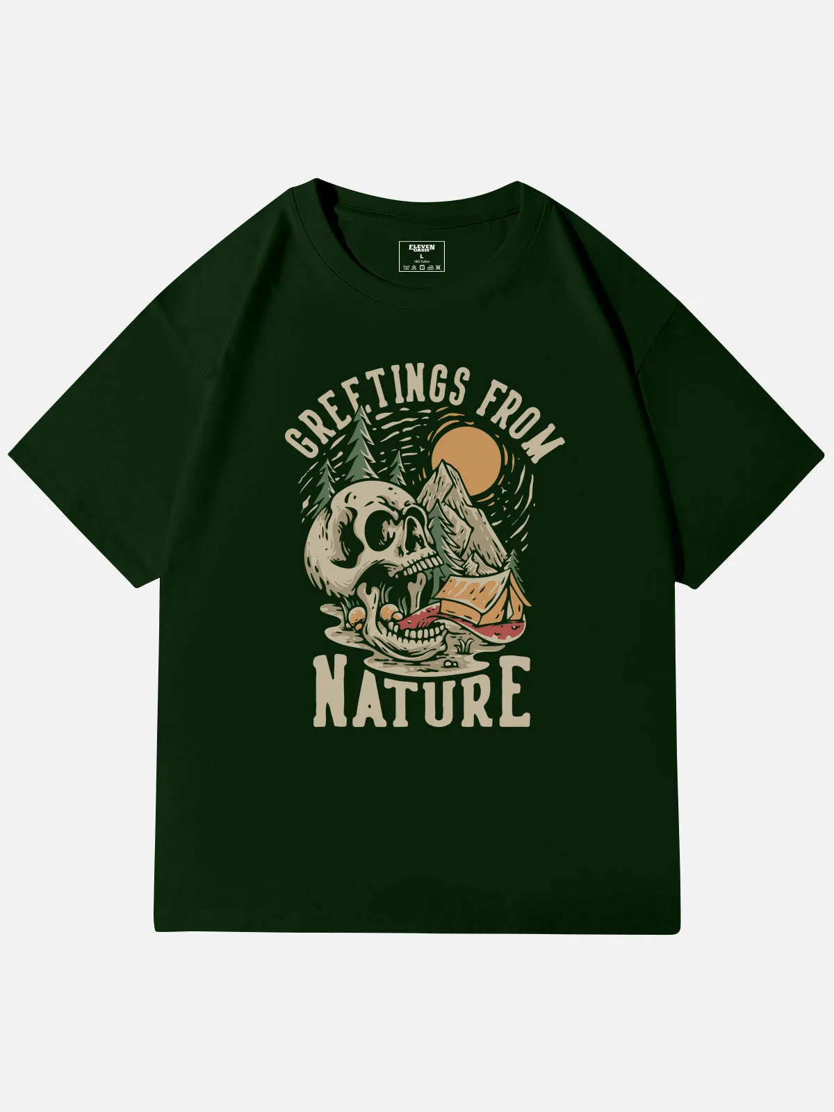Greetings From Nature Skull Graphic Cotton T-Shirt sold by Eleven Oasis product image thumbnail 5