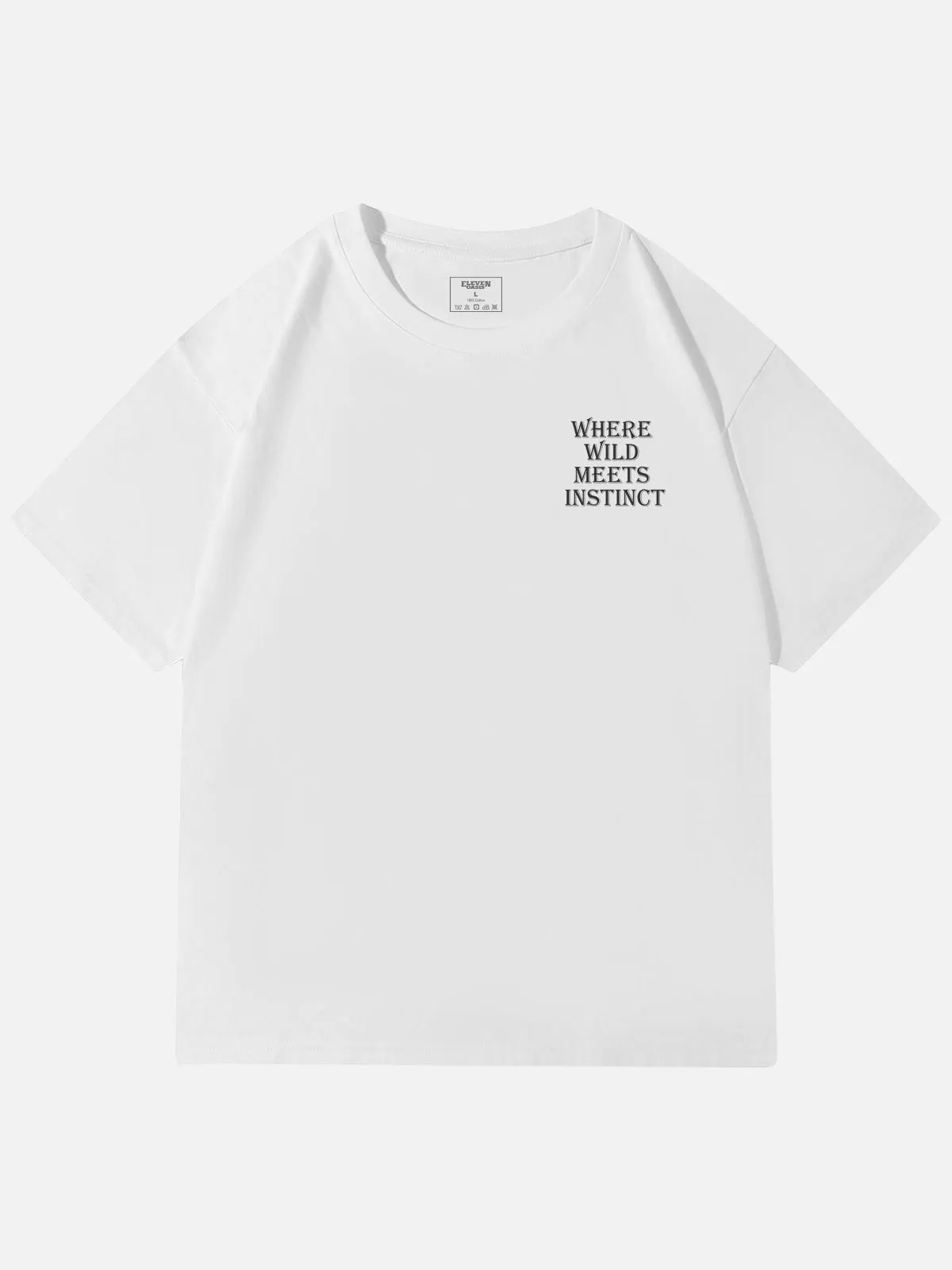 Where Wild Meets Instinct Graphic Cotton T-Shirt sold by Eleven Oasis product image thumbnail 2