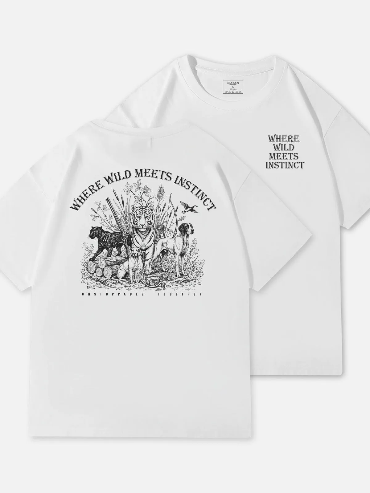 Where Wild Meets Instinct Graphic Cotton T-Shirt sold by Eleven Oasis