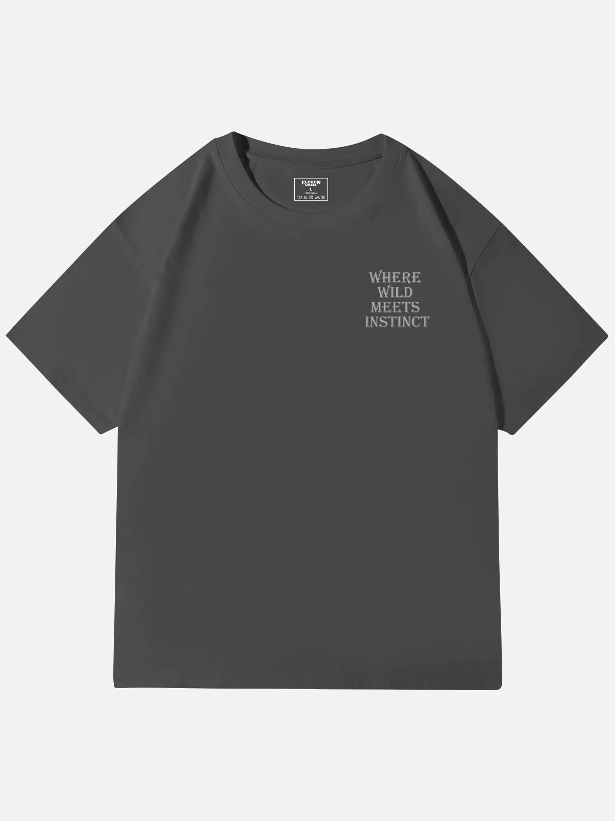 Where Wild Meets Instinct Graphic Cotton T-Shirt sold by Eleven Oasis product image thumbnail 5