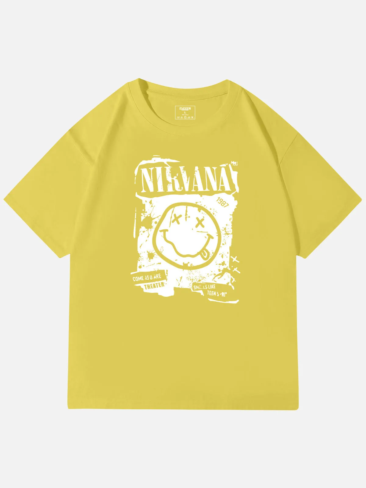 Nirvana Smiley Distressed Graphic Cotton T-Shirt sold by Eleven Oasis product image thumbnail 3