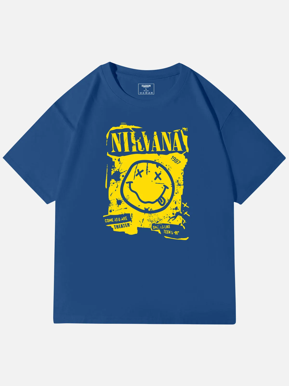 Nirvana Smiley Distressed Graphic Cotton T-Shirt sold by Eleven Oasis product image thumbnail 5