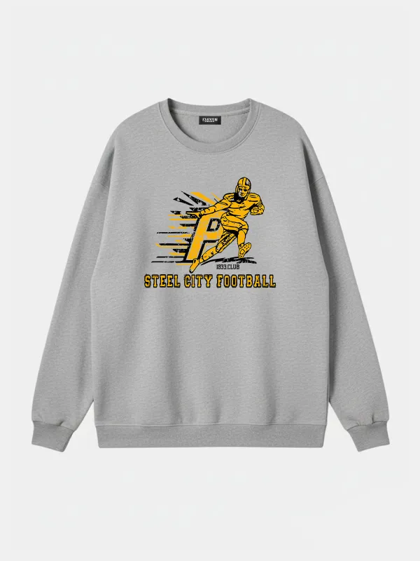 Steel City Football Player Graphic Sweatshirt sold by Eleven Oasis