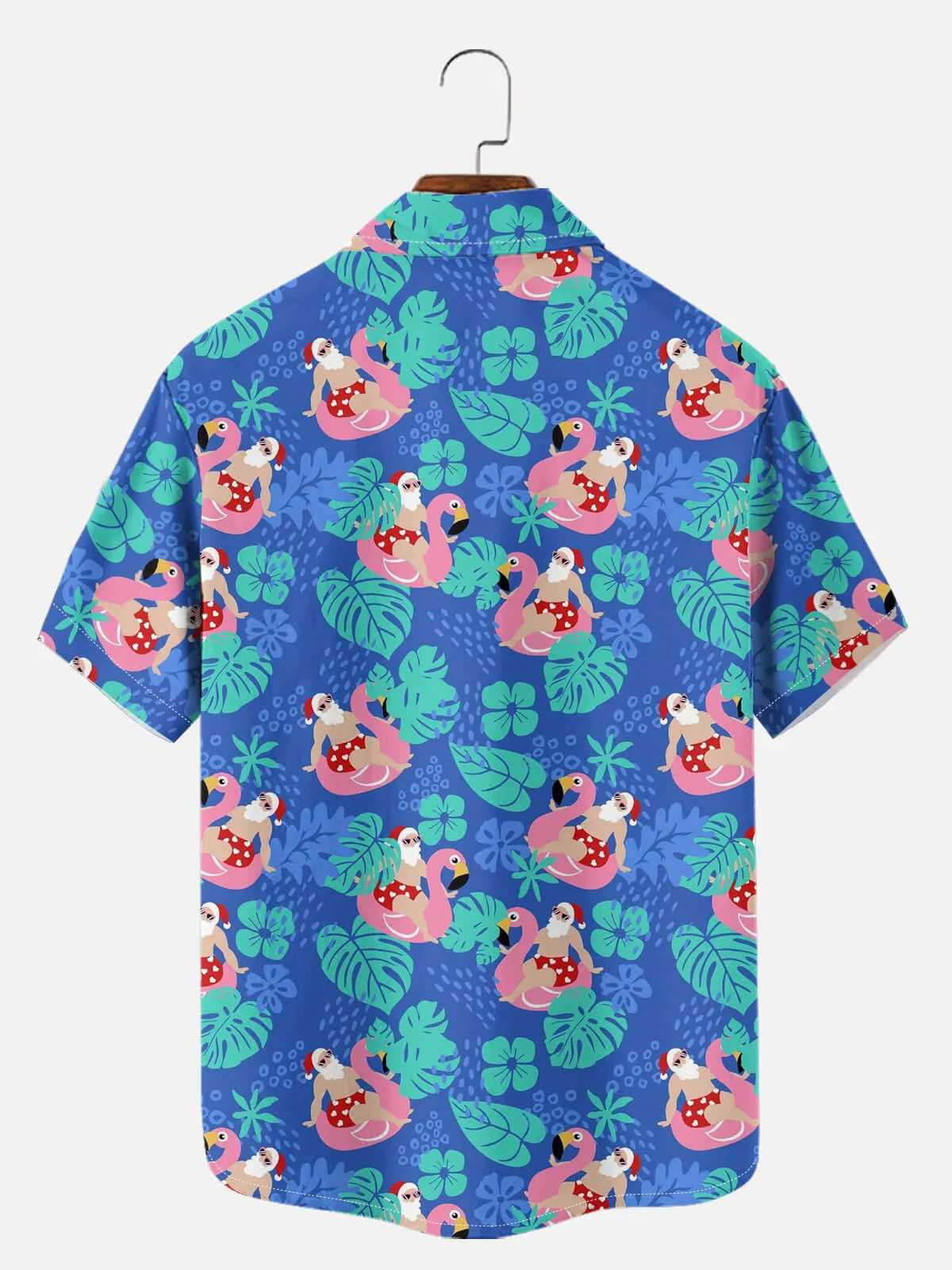 Men's Surfing Santa Tropical Christmas Short Sleeve Shirt sold by Eleven Oasis product image thumbnail 3