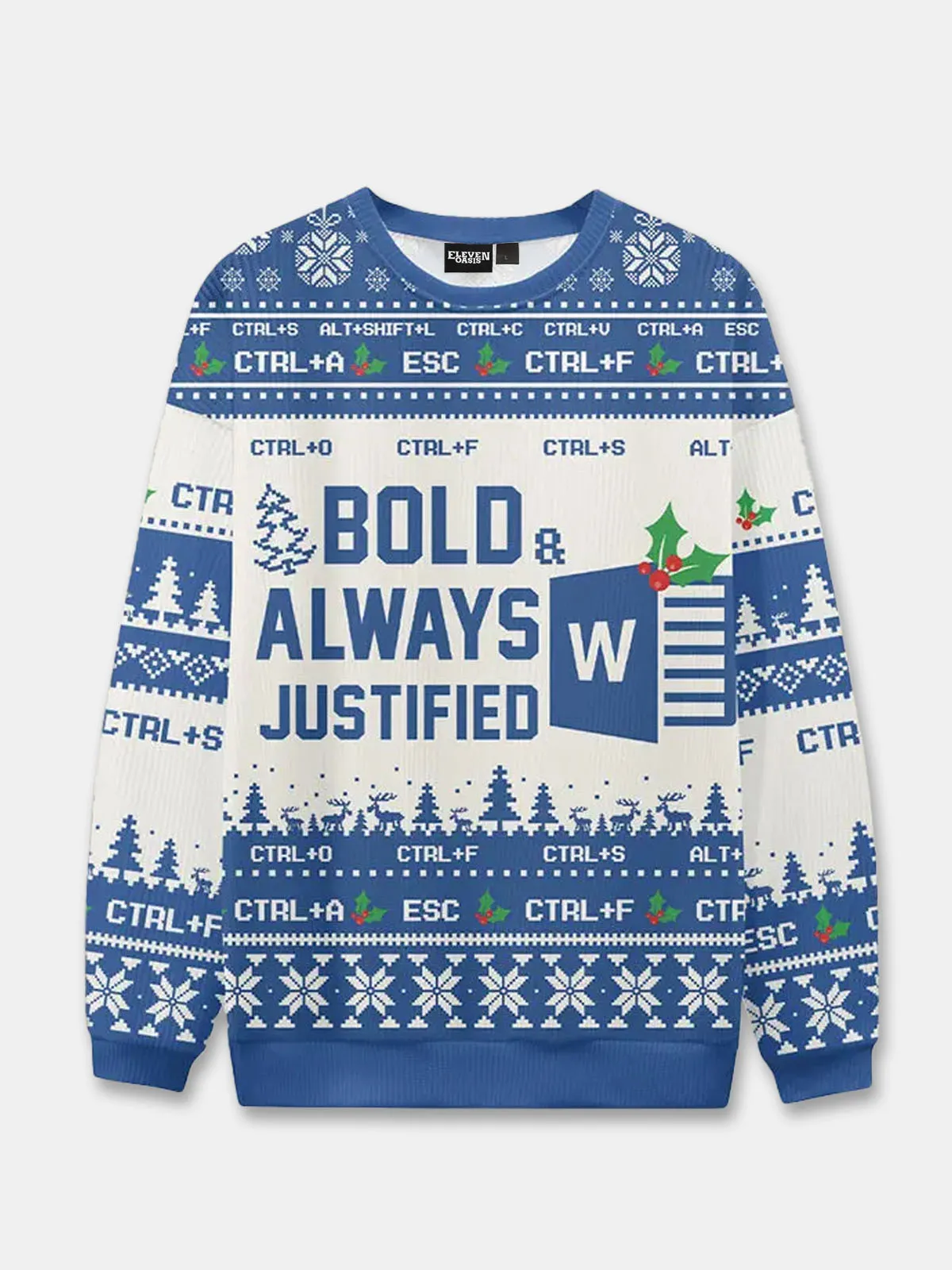 Ugly Christmas Sweater Microsoft Office Humor Sweatshirt sold by Eleven Oasis product image thumbnail 3