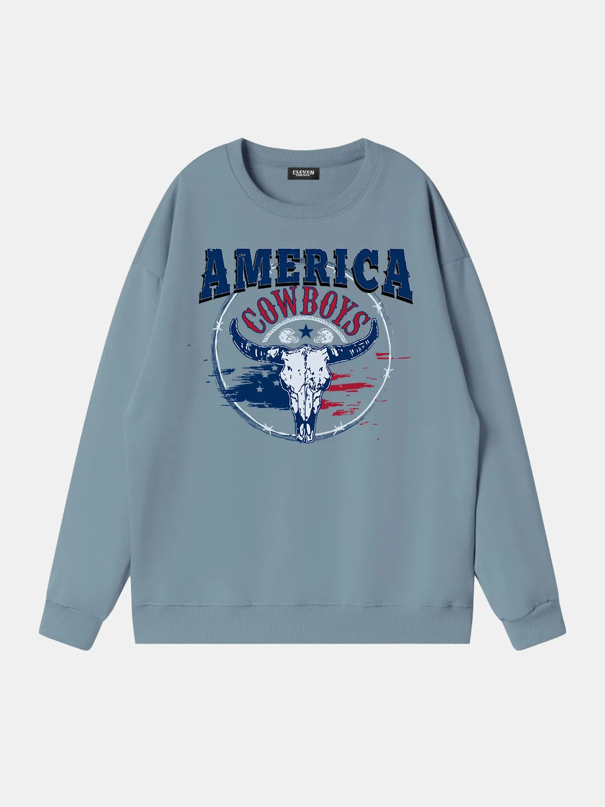 America Cowboys Skull Graphic Sweatshirt sold by Eleven Oasis product image thumbnail 3