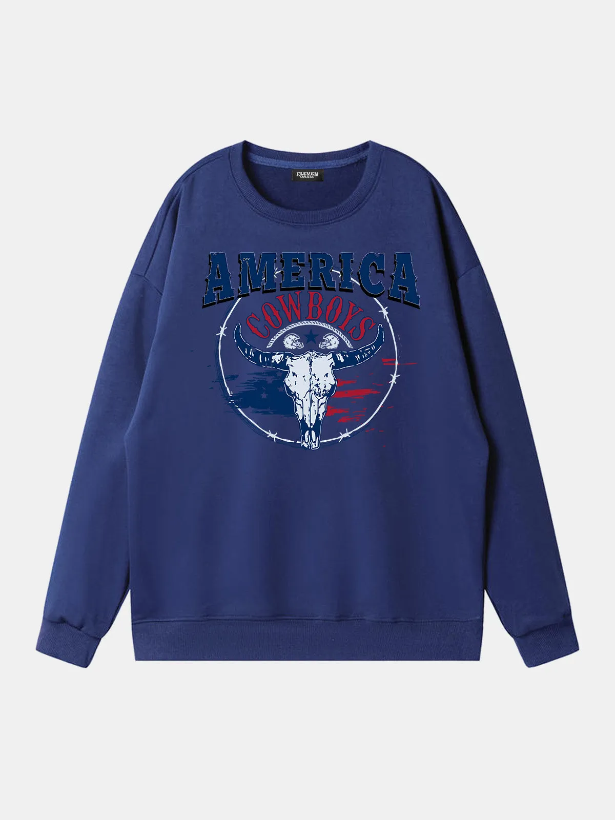 America Cowboys Skull Graphic Sweatshirt sold by Eleven Oasis product image thumbnail 5