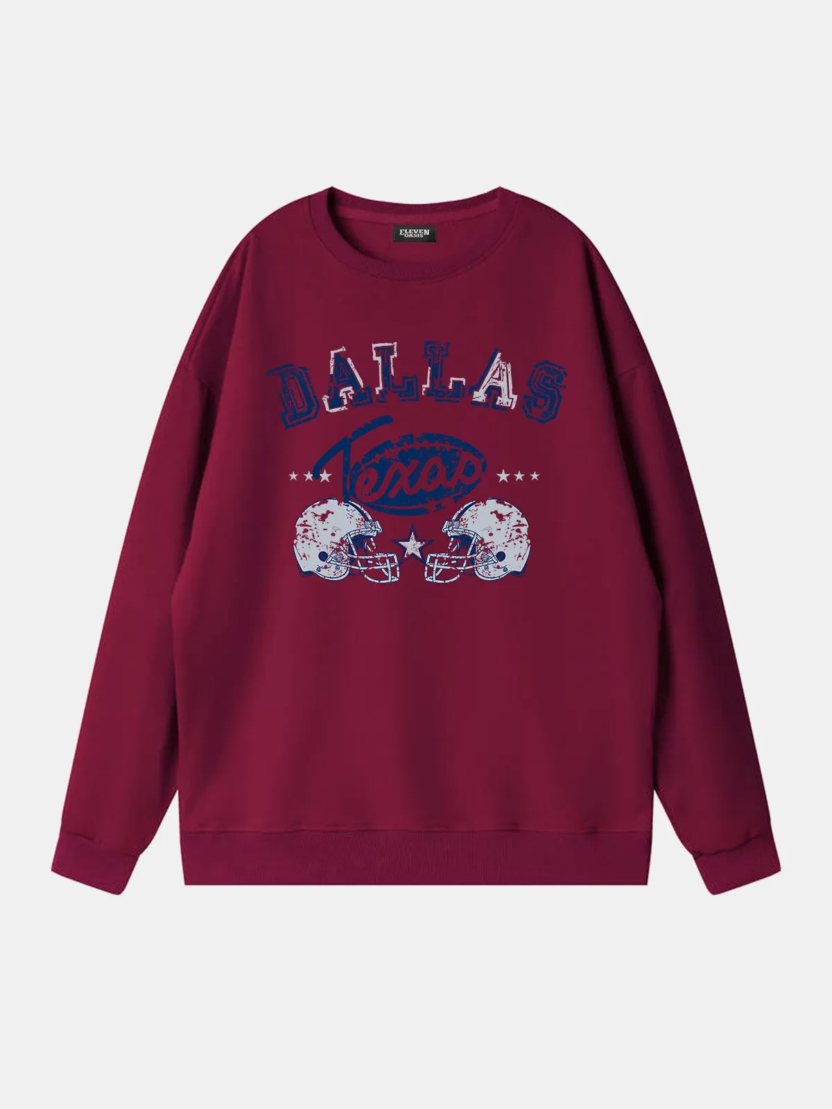 Dallas Texas Football Helmets Graphic Sweatshirt sold by Eleven Oasis product image thumbnail 5