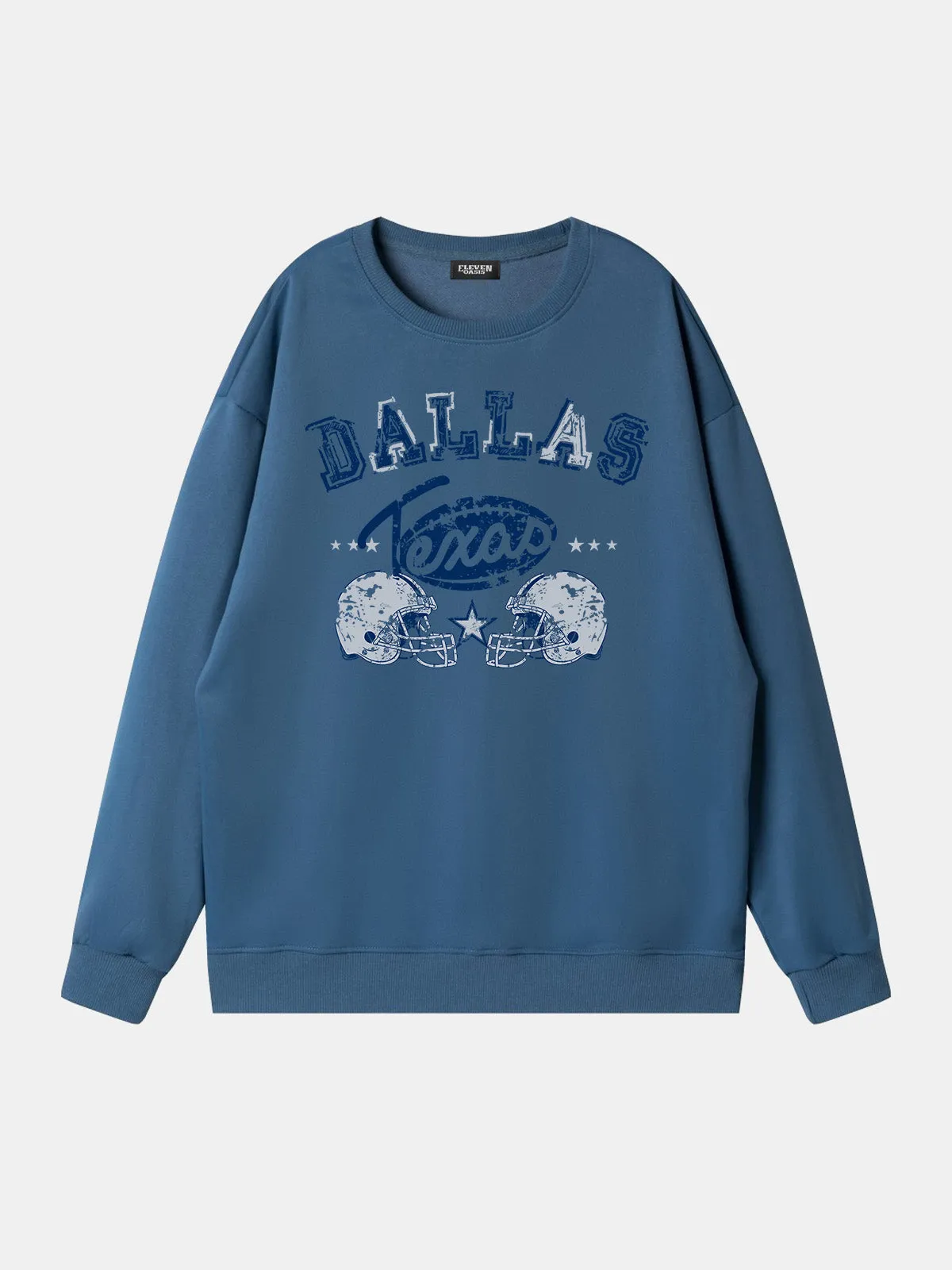 Dallas Texas Football Helmets Graphic Sweatshirt sold by Eleven Oasis product image thumbnail 3