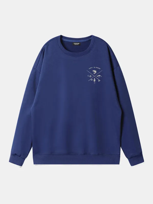 Life Is Good Fishing Crest Sweatshirt sold by Eleven Oasis