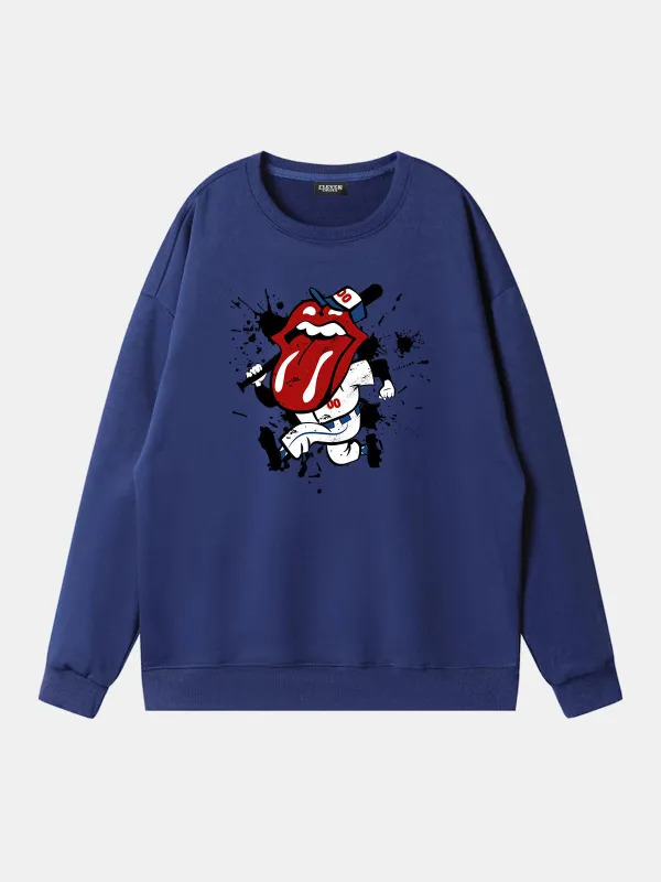 Rolling Stones Baseball Player Graphic Sweatshirt sold by Eleven Oasis