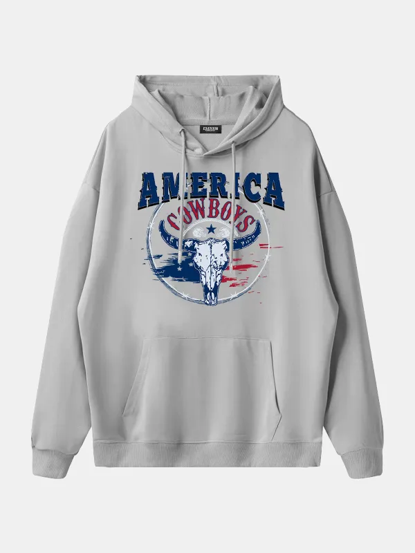 America Cowboys Skull Graphic Hoodie sold by Eleven Oasis