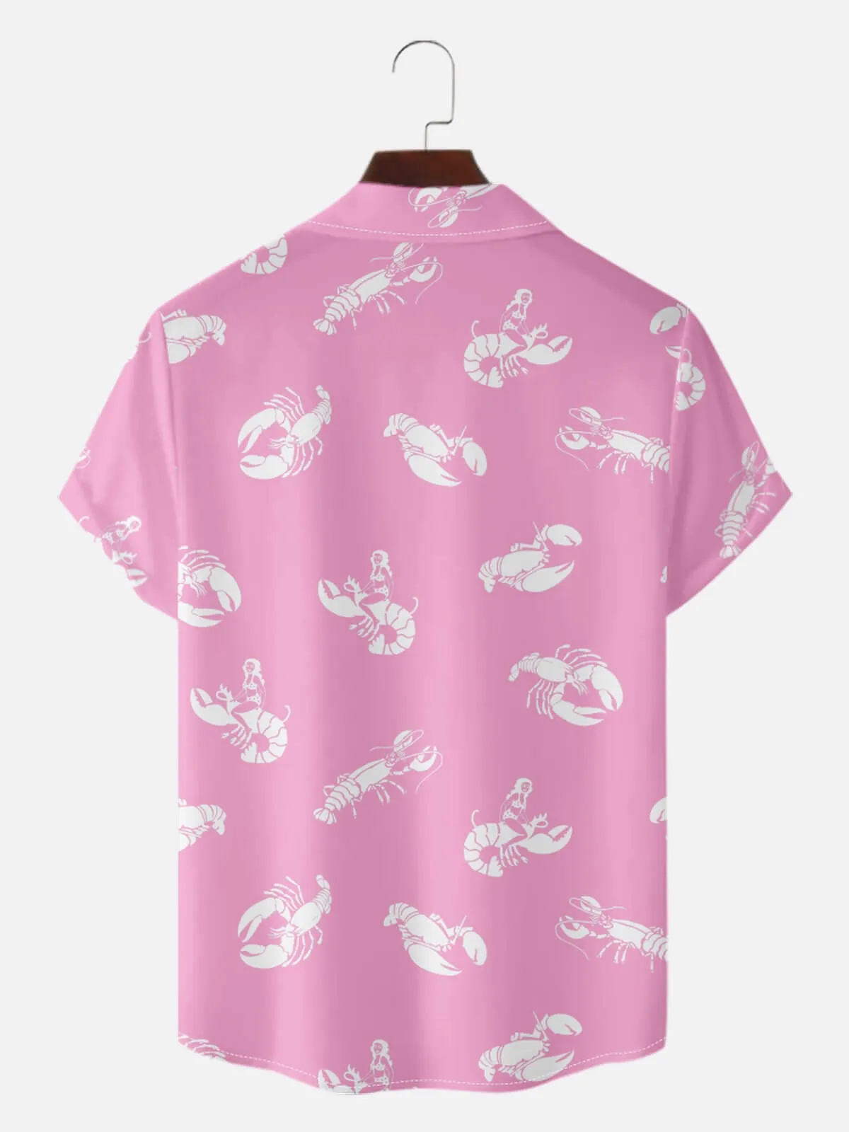 Men's Lobster Pin-Up Short Sleeve Shirt sold by Eleven Oasis product image thumbnail 2