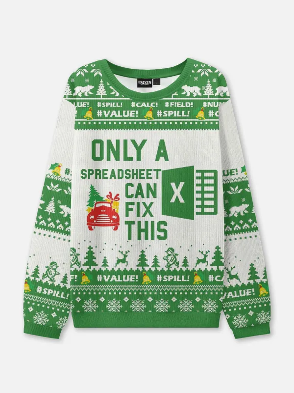 Excel Spreadsheet Fix Ugly Christmas Sweater sold by Eleven Oasis