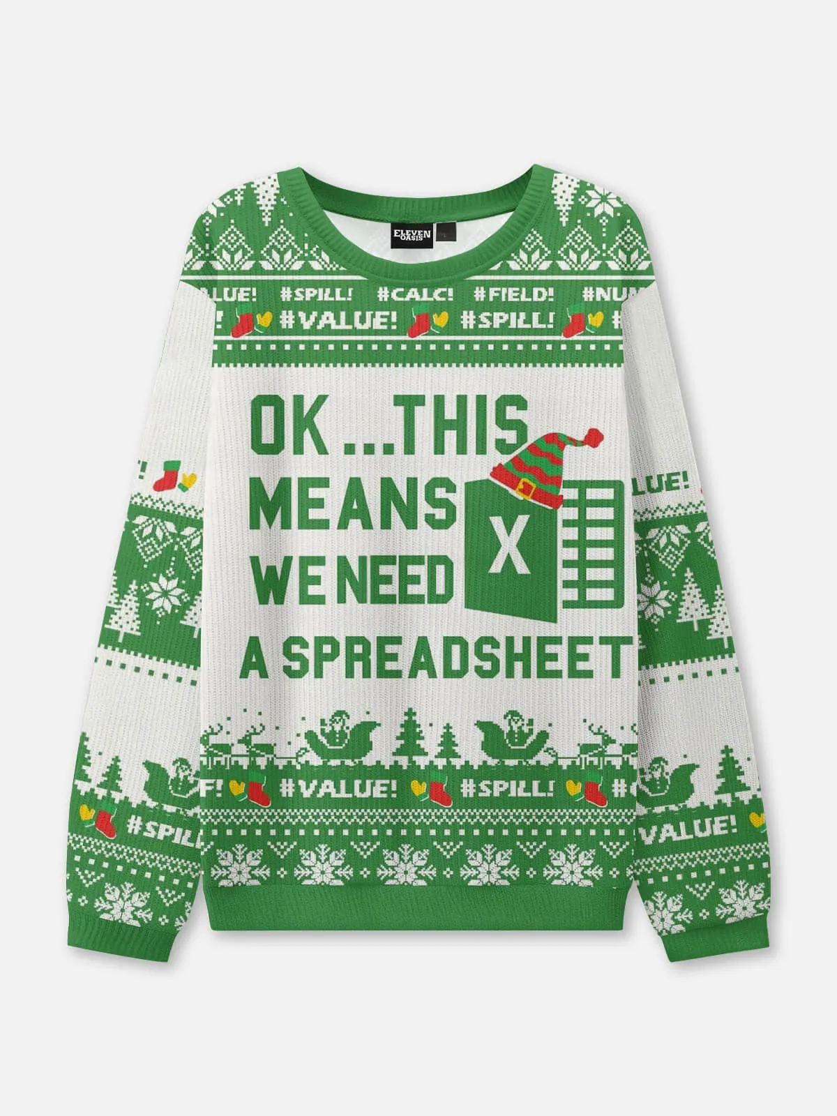 Excel Spreadsheet Emergency Ugly Christmas Sweater sold by Eleven Oasis