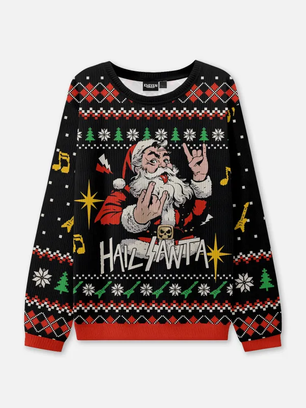Hail Santa Ugly Christmas Sweater sold by Eleven Oasis