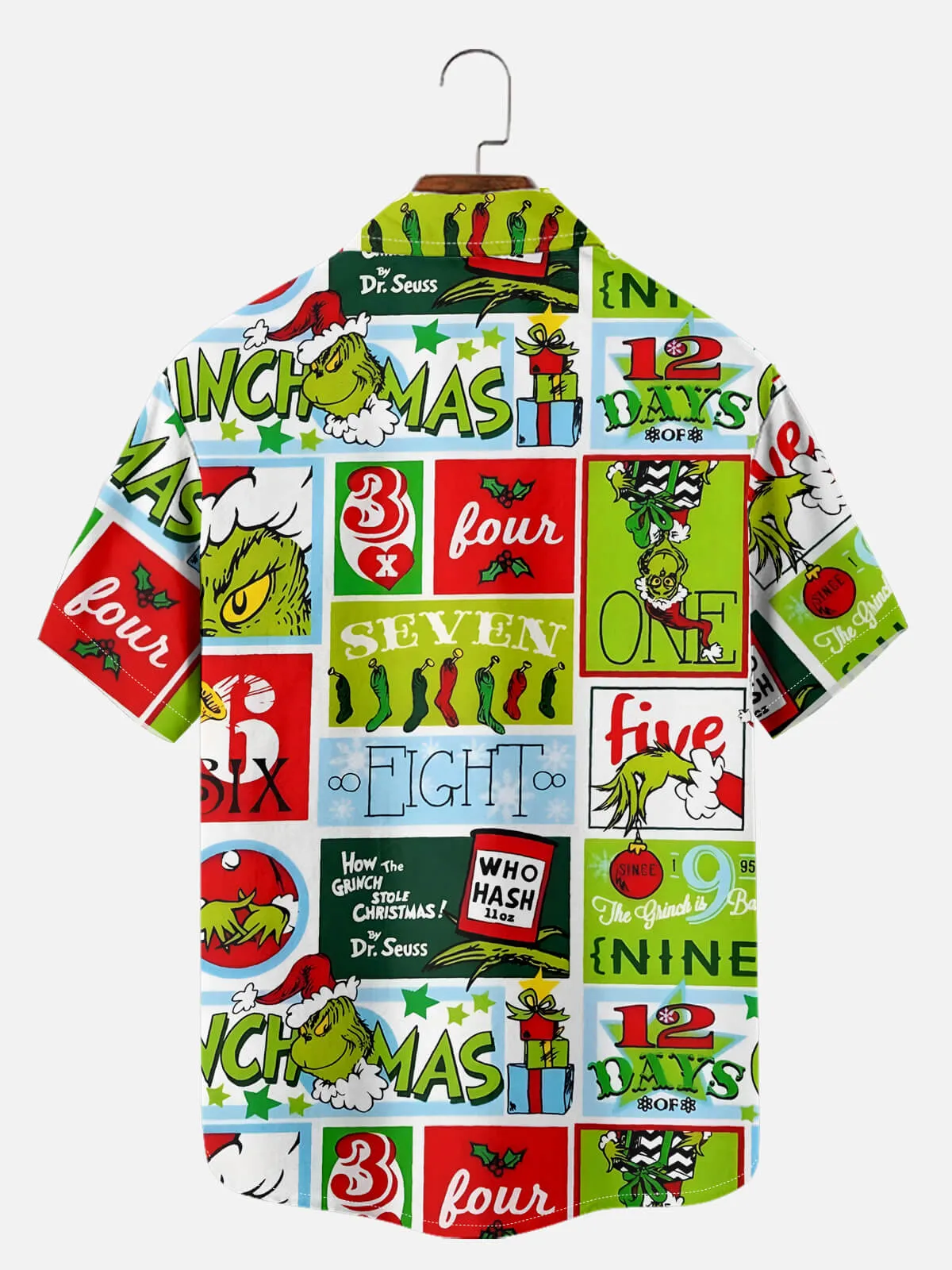 Tall Men's Grinch Countdown Christmas Short Sleeve Shirt sold by Eleven Oasis product image thumbnail 2