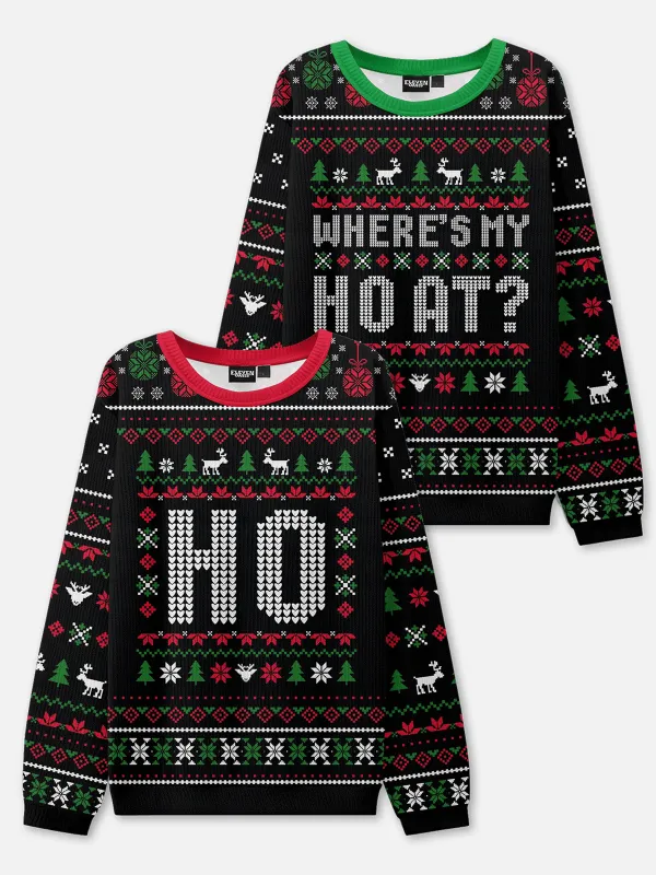 HO / Where's My HO At? Ugly Christmas Sweaters (Sold Individually) sold by Eleven Oasis