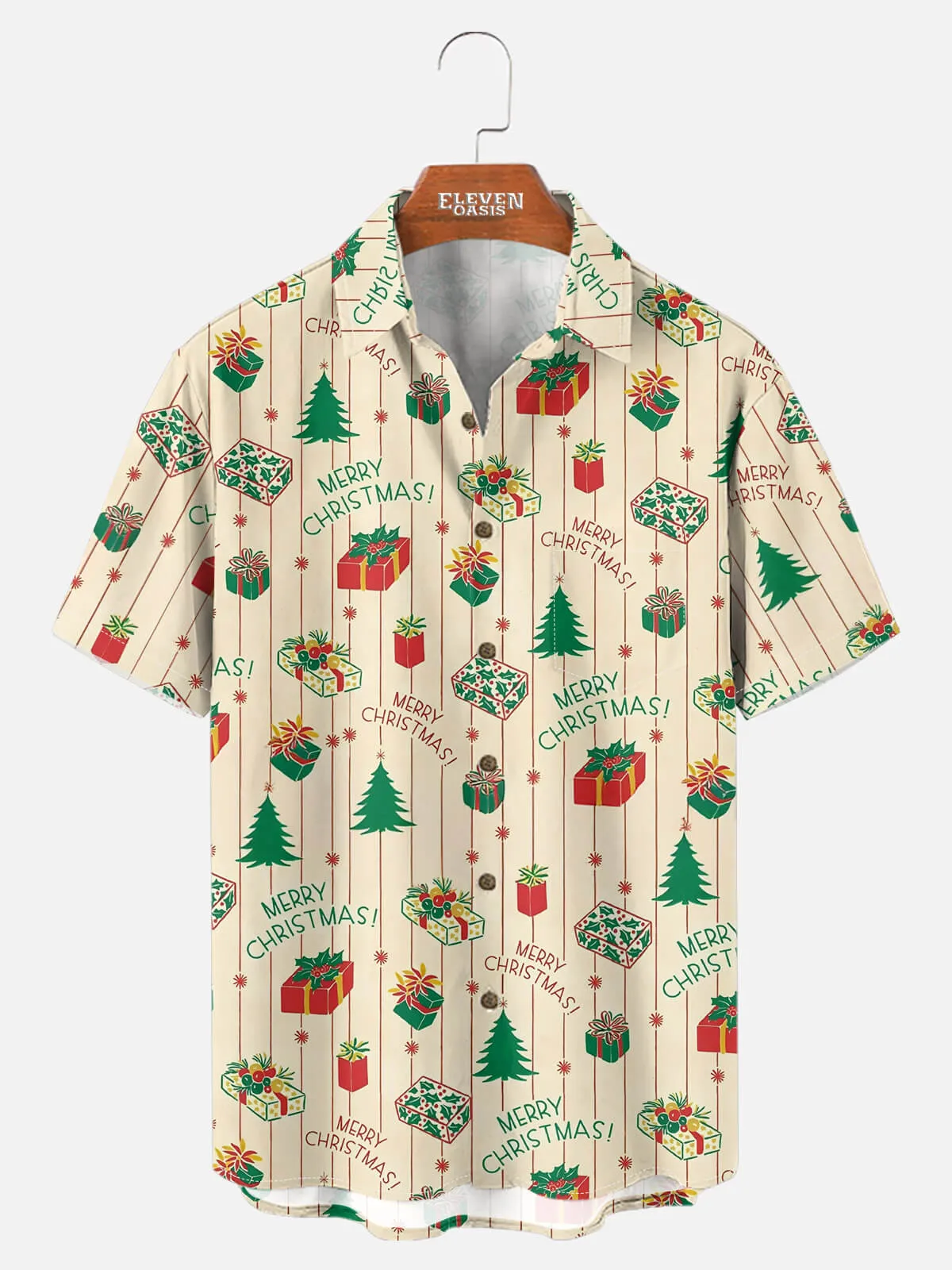 Men's Christmas Gifts and Trees All Over Print Short Sleeve Shirt sold by Eleven Oasis