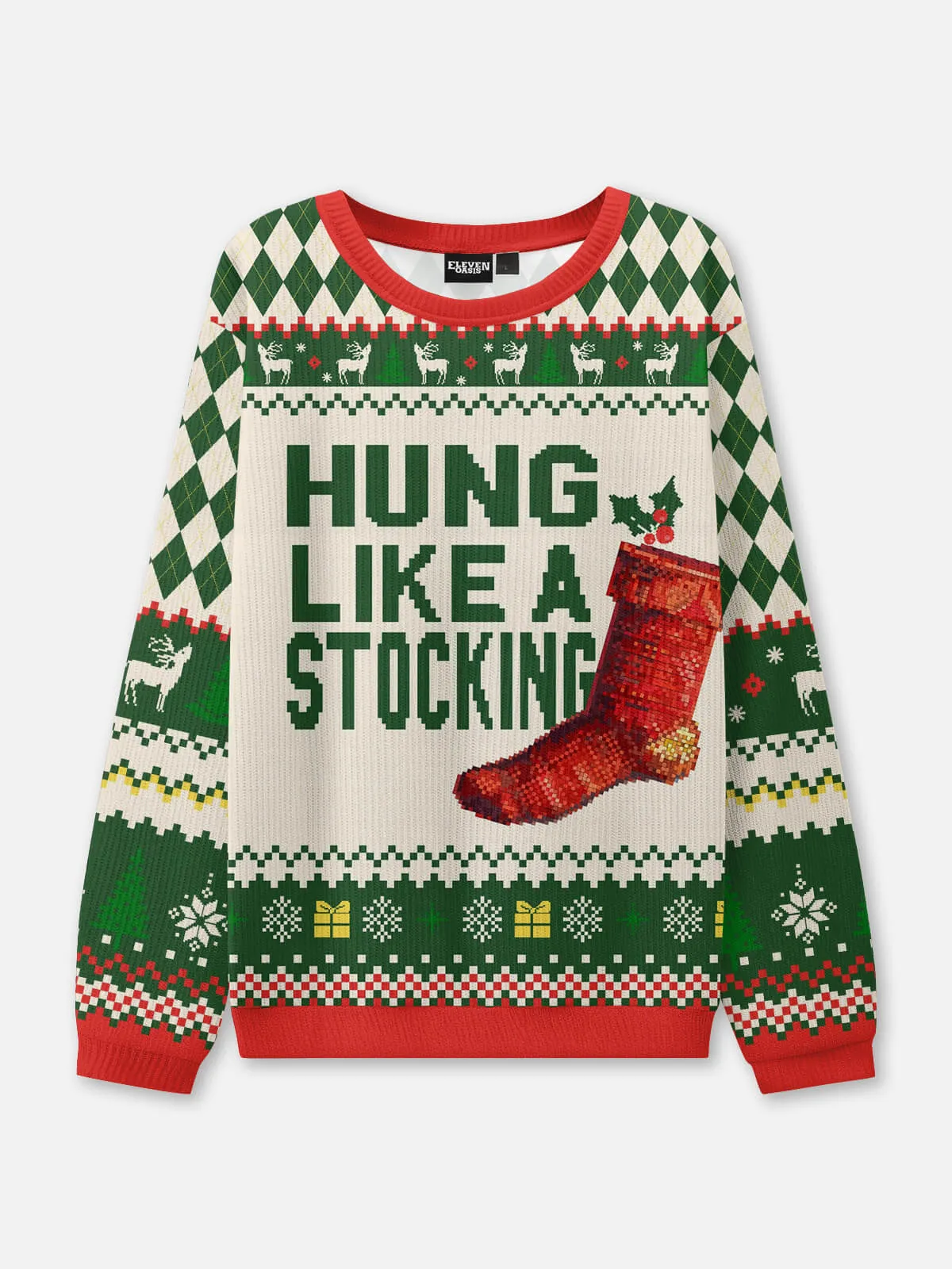 Hung Like a Stocking Ugly Christmas Sweater sold by Eleven Oasis product image thumbnail 2