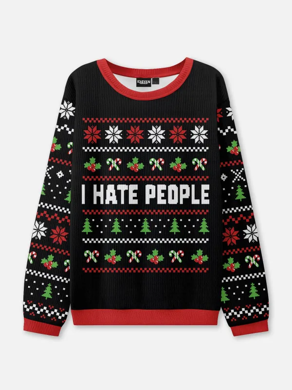 I Hate People Ugly Christmas Sweater sold by Eleven Oasis