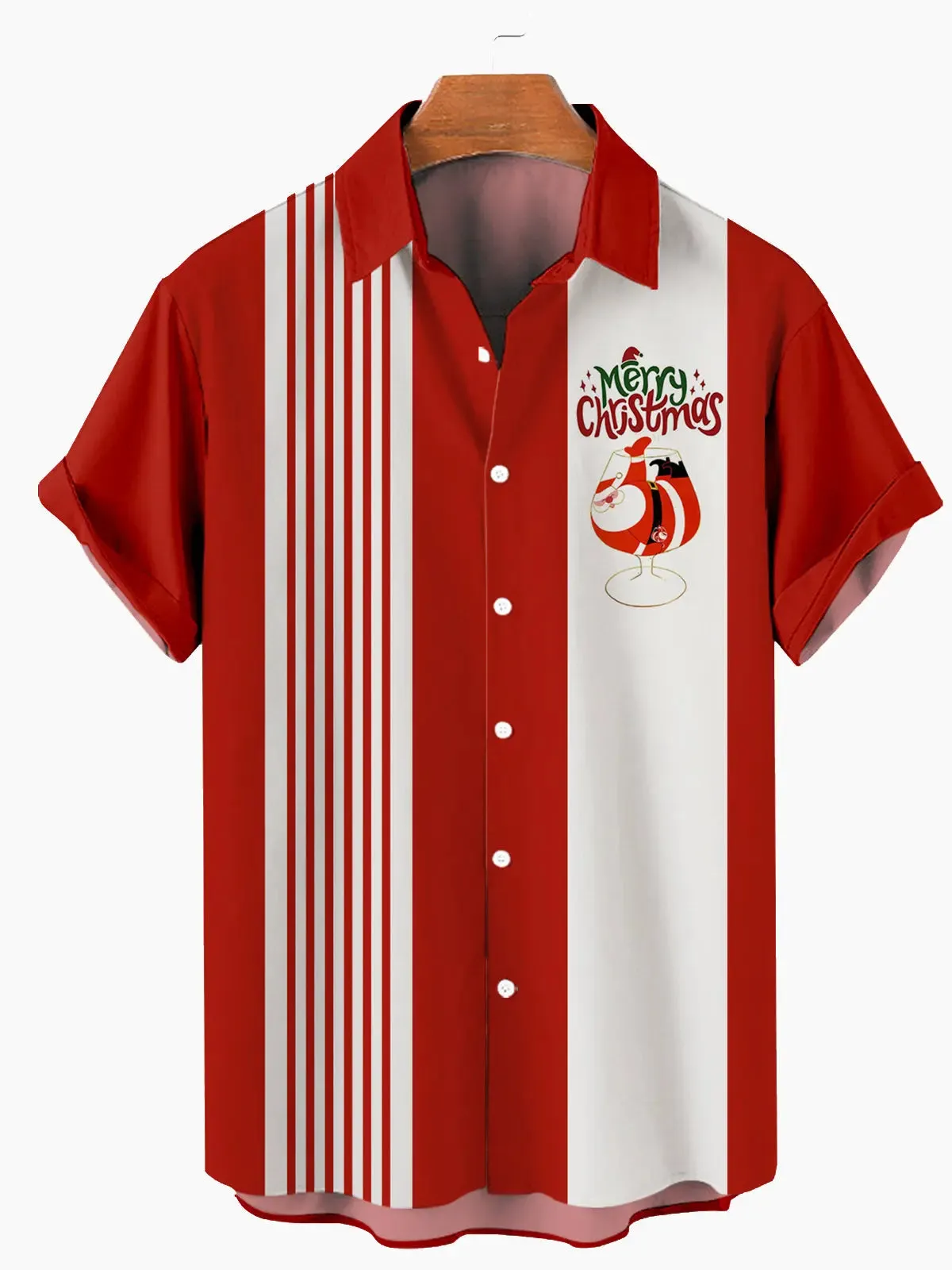Men¡¯s Merry Christmas Cocktail Short Sleeve Shirt sold by Eleven Oasis
