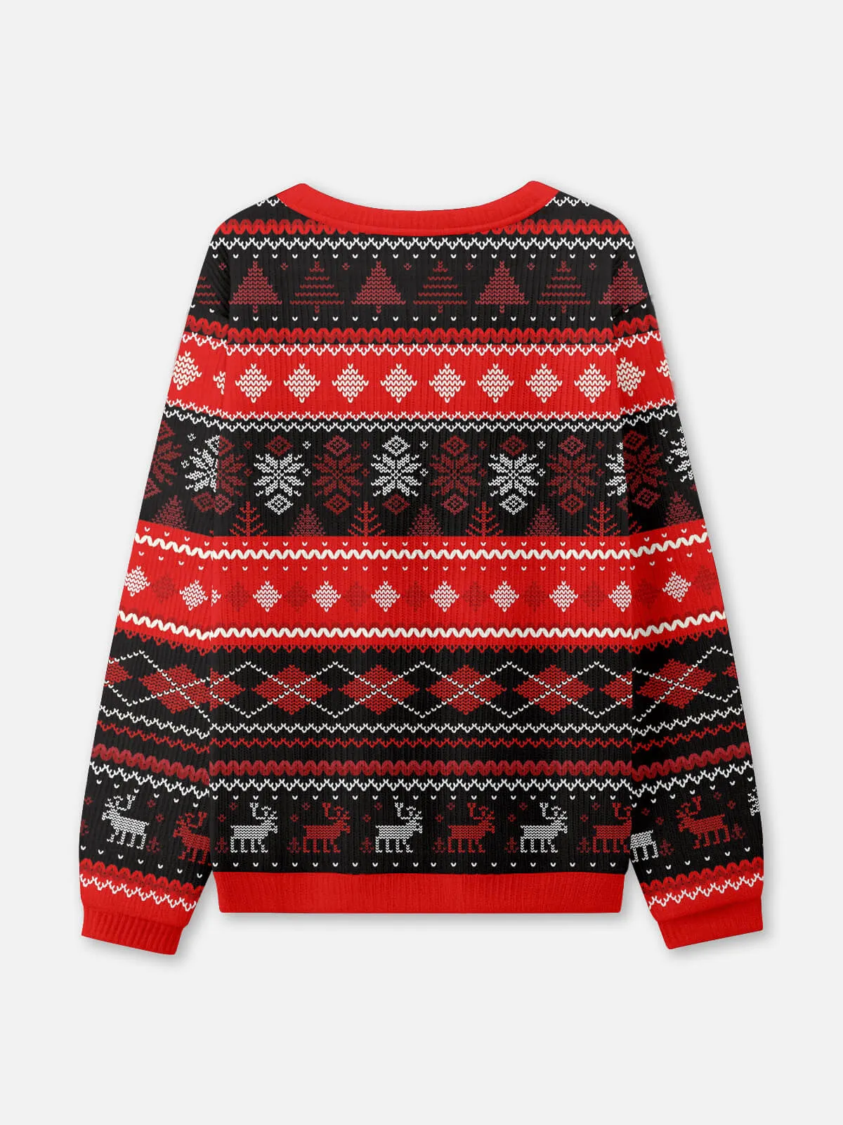 Men's Black & Red Modern Reindeer Ugly Christmas Sweater sold by Eleven Oasis product image thumbnail 3