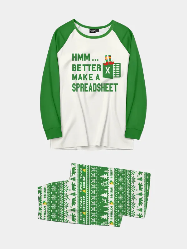 Better Make a Spreadsheet Christmas Pajama Set sold by Eleven Oasis