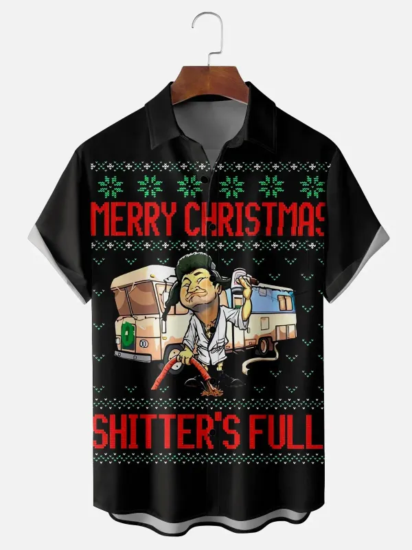 Men¡¯s Merry Christmas Shitter¡¯s Full Short Sleeve Shirt sold by Eleven Oasis