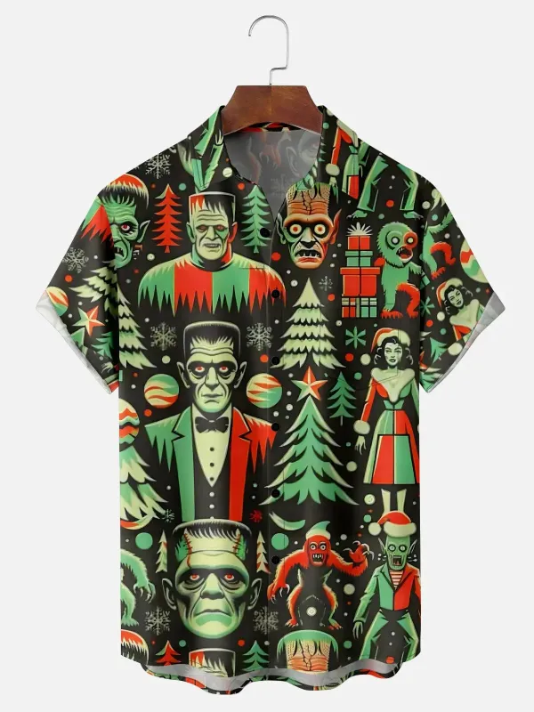 Men's Monster Mash Christmas Short Sleeve Shirt sold by Eleven Oasis